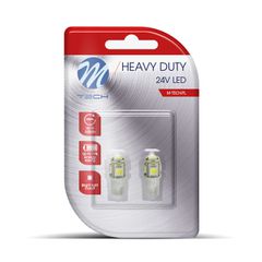 T10 W5W 24V W1,2x9,5d Led 5xSMD5050 Λευκο (ΚΑΡΦΩΤΟ ΑΚΑΛΥΚΟ) Blister 2ΤΕΜ. M-TECH