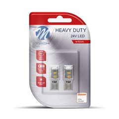 T10 W5W 24V W1,2x9,5d Led 9xSMD3528 Λευκο Διαθλαση (ΚΑΡΦΩΤΟ ΑΚΑΛΥΚΟ) Heavy Duty Blister 2ΤΕΜ. M-TECH