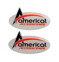 Americat Αυτοκόλλητα Αυτοκινήτου σε Γκρι Χρώμα 2τμχ