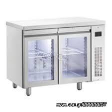 Ψυγείο Πάγκος Στενό για σύνδεση σε εξωτερική μηχανή 2 Πόρτες με Τζάμι Συντήρηση Inomak PMR 99/GL/RU Inox Επαγγελματικό. 