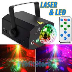 LED & LASER Φωτορυθμικό με Beam LED Effects, Strobe Effect & Laser - Πλήρες Σετ Φωτισμού Εκδήλωσης, Γάμου, Πάρτι με Τηλεχειριστήριο