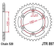 ΓΡΑΝΑΖΙ (ΤΡΟΧΟΥ) ΑΛΟΥΜΙΝΙΟΥ ΟΠΙΣΘΙΟ JT 51 ΔΟΝΤΙΑ 