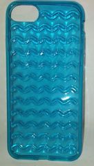 Θήκη Case Apple Iphone 6/6s clear Blue with wavy designs (OEM)