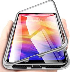 Σκληρή μαγνητική θήκη για Xiaomi Redmi Note 7 Pro Ασημί (OEM)