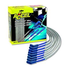 Accel 8mm Armor Shield Braided Spark Plug Wire for GMC 262-400 Blue