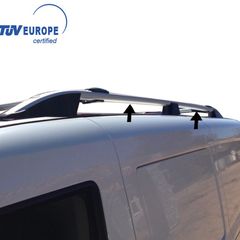 Omtec Μπάρες Οροφής Αλουμινίου για Opel Combo / Fiat Doblo 2010 L2 Ασημί Διακοσμητικές (Σετ με πόδια)