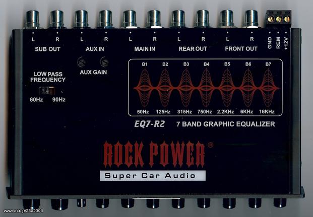 7 BAND PARAMETRIC Equalizer RO\CK POWER . 6 CHANNEL X 7VOLT RMS