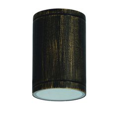 Φωτιστικό οροφής κυλινδρικό Ε27 PAR30 MAX35W 230V AC σε μαύρο-χρυσό χρώμα κατάλληλο για εξωτερικό χώρο IP65