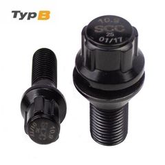 Μπουλόνι Τροχού Ασφαλείας Type B M12x1,5 / Μήκος: 46mm / Κλειδί: 17 / Κωνικό 60° / Μαύρο - 4 Τμχ.