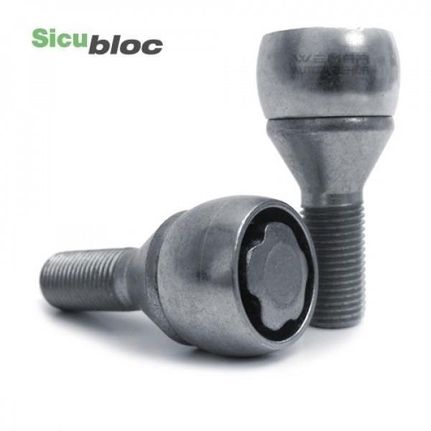 Μπουλόνι Τροχού Ασφαλείας Type Sicubloc M12x1,5 / Μήκος: 25mm / Κλειδί: 19 / Κωνικό 60° / Γαλβανιζέ - 4 Τμχ.