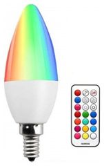 LED V-TAC Λάμπα 3.5W E14 Κεράκι RGB + Ψυχρό Λευκό με RF ασύρματο χειριστήριο 2771