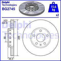 ΔΙΣΚΟΠΛΑΚΑ AUDI Α4 - Α6 - VW PASSAT ΕΜΠΡΟΣ 288Χ25 - BG2745