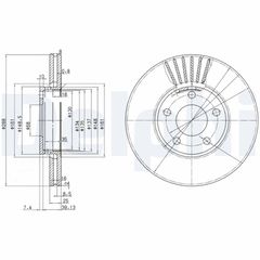 ΔΙΣΚΟΠΛΑΚΑ AUDI Α4 - Α6 - VW PASSAT ΕΜΠΡΟΣ 288Χ25 - BG2745