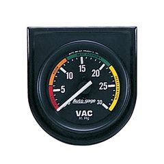 Autometer Gauge Console, Vacuum, 2", 30Inhg, Blk Dial, Blk Bezel, Autogage