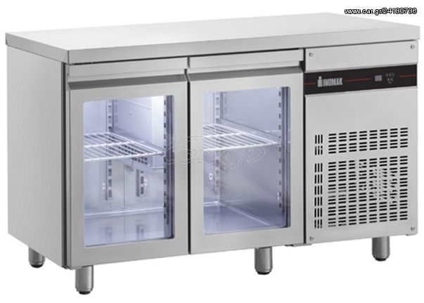 Ψυγείο πάγκος συντήρηση με 2 πόρτες Τζάμι με μηχανή, σειρά 60, 135x60x87εκ. PΜR99/GL Inomak