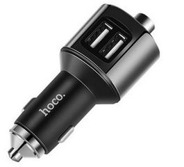 Hoco E19 Ασυρματο MP3 Car Player / FM Transmitter- Φορτιστής Αυτοκινήτου Smart με 2 USB Θύρες Γκρι