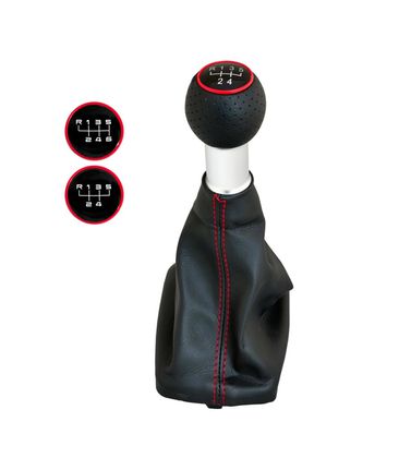 ΠΟΜΟΛΟ ΜΕ ΕΝΔΕΙΞΗ 6 ΤΑΧΥΤΗΤΩΝ ΜΕ ΜΑΥΡΗ ΦΟΥΣΚΑ ΚΑΙ ΚΟΚΚΙΝΗ ΡΑΦΗ ΓΙΑ AUDI A3 8L 1996-2003