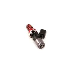 Injector Dynamics ID1050x, 48mm length, 11 mm (red) adaptor top, WRX-16B bottom adaptors.