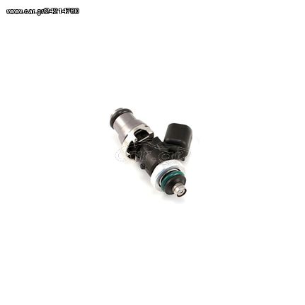 Injector Dynamics ID1050x, 48mm length, 14 mm (grey) adaptor top, 14mm lower o-ring, R35 lower spacer