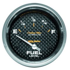 Autometer Gauge, Fuel Level, 2 5/8", 240 To 33Ω, Elec, Carbon Fiber