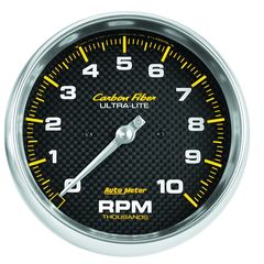 Autometer Gauge, Tachometer, 5", 10K Rpm, In-Dash, Carbon Fiber