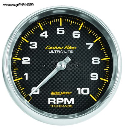 Autometer Gauge, Tachometer, 5", 10K Rpm, In-Dash, Carbon Fiber