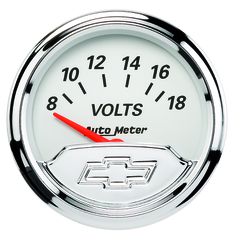 Autometer Gauge, Voltmeter, 2 1/16", 18V, Elec, Chevrolet Heritage Bowtie