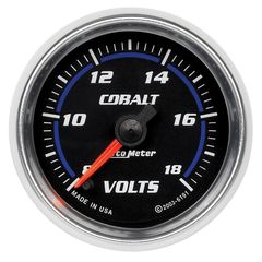 Autometer Gauge, Voltmeter, 2 1/16", 18V, Digital Stepper Motor, Cobalt