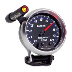 Autometer Gauge, Tachometer, 3 3/4", 10K Rpm, Pedestal W/ Ext. Quick-Lite, Cobalt