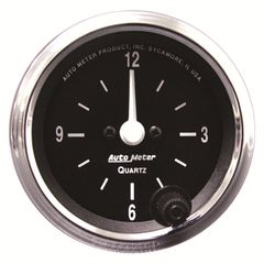 Autometer Gauge, Clock, 2 1/16", 12Hr, Analog, Cobra