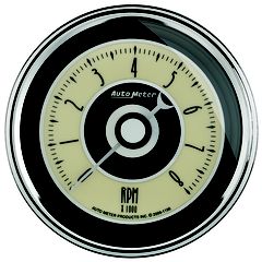 Autometer Gauge, Tachometer, 3 3/8", 8K Rpm, In-Dash, Cruiser Ad