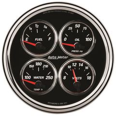 Autometer Gauge, Quad, 5", 0-90Ω, Elec, Designer Black Ii