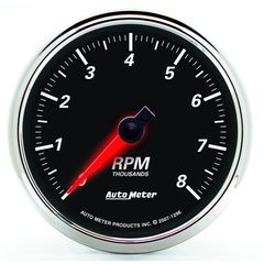 Autometer Gauge, Tachometer, 3 3/8", 8K Rpm, In-Dash, Designer Black Ii