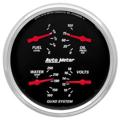 Autometer Gauge, Quad, 5", 240-33Ω, Elec, Designer Black