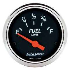 Autometer Gauge, Fuel Level, 2 1/16", 0 To 30Ω, Elec, Designer Black