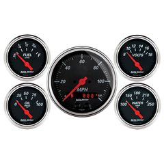 Autometer Gauge Kit, 5 Pc., 3 3/8" & 2 1/16", Gps Speedometer, Designer Black