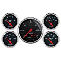 Autometer Gauge Kit, 5 Pc., 3 3/8" & 2 1/16", Gps Speedometer, Designer Black