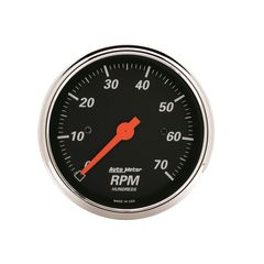 Autometer Gauge, Tachometer, 3 1/8", 7K Rpm, In-Dash, Designer Black