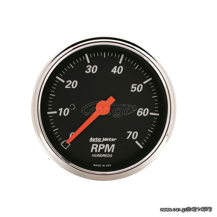 Autometer Gauge, Tachometer, 3 1/8", 7K Rpm, In-Dash, Designer Black