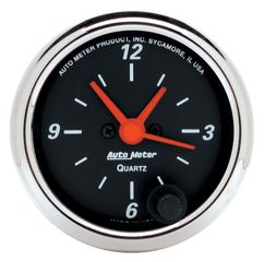 Autometer Gauge, Clock, 2 1/16", 12Hr, Analog, Designer Black