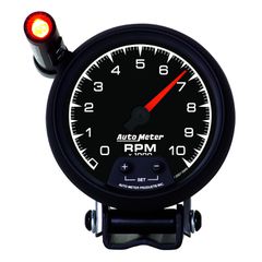 Autometer Gauge, Tachometer, 3 3/4", 10K Rpm, Pedestal W/ Ext. Quick-Lite, Es