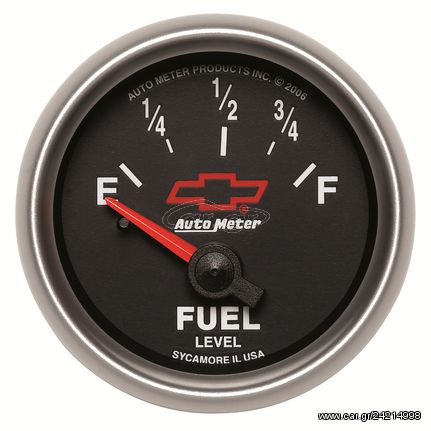 Autometer Gauge, Fuel Level, 2 1/16", 0 To 90Ω, Elec, Gm Bowtie Black