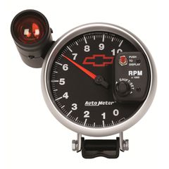 Autometer Gauge, Tachometer, 5", 10K Rpm, Pedestal W/ Ext. Shift-Lite, Gm Bowtie Black