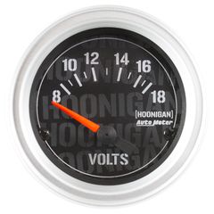 Autometer Gauge, Voltmeter, 2 1/16", 18V, Elec, Hoonigan