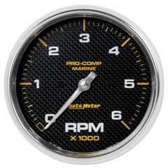 Autometer Gauge, Tachometer, 5", 6K Rpm, Marine Carbon Fiber