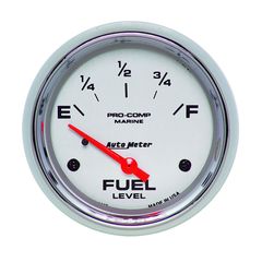 Autometer Gauge, Fuel Level, 2 5/8", 240 To 33Ω, Elec, Marine Chrome