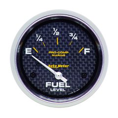 Autometer Gauge, Fuel Level, 2 5/8", 240 To 33Ω, Elec, Marine Carbon Fiber