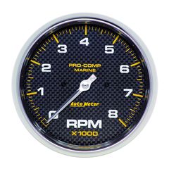 Autometer Gauge, Tachometer, 5", 8K Rpm, Marine Carbon Fiber