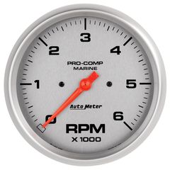 Autometer Gauge, Tachometer, 5", 6K Rpm, Marine Silver