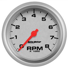 Autometer Gauge, Tachometer, 3 3/8", 8K Rpm, Marine Silver